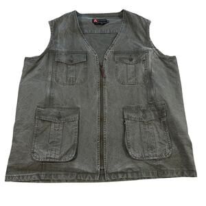 Kakadu Traders Australia Vest 3XL Olive Green Utility Hunting Safari Cotton Zip